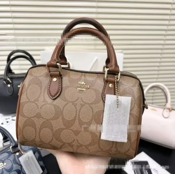 Coach Mini Bowery Satchel Brown Signature Canvas Handbag - 1