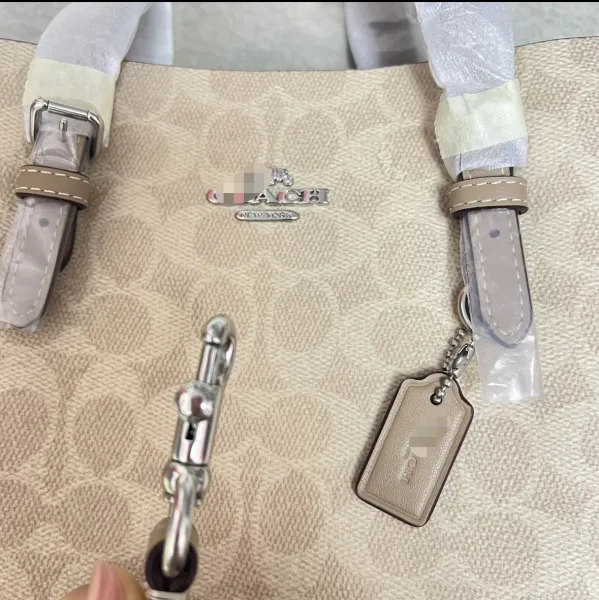 Coach Signature Canvas Mini Tote Burgundy Handbag - 7