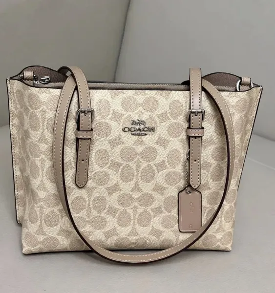 Coach Signature Canvas Tote Bag Beige Handbag - 1