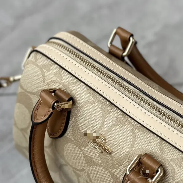 Coach Mini Bowery Satchel Beige Leather Handbag - 5