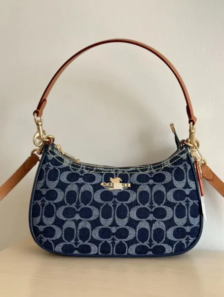 Coach Rogue Shoulder Bag Brown Signature Coated Canvas - 7