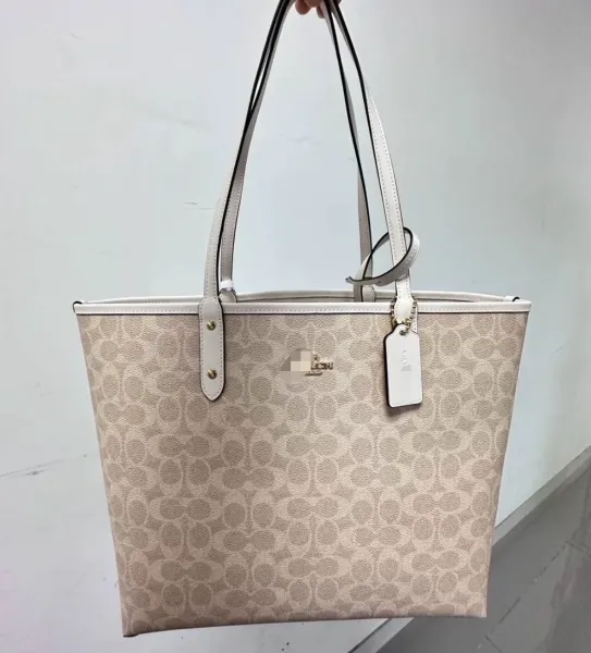 Coach City Tote Beige Signature Canvas Tote Bag - 1