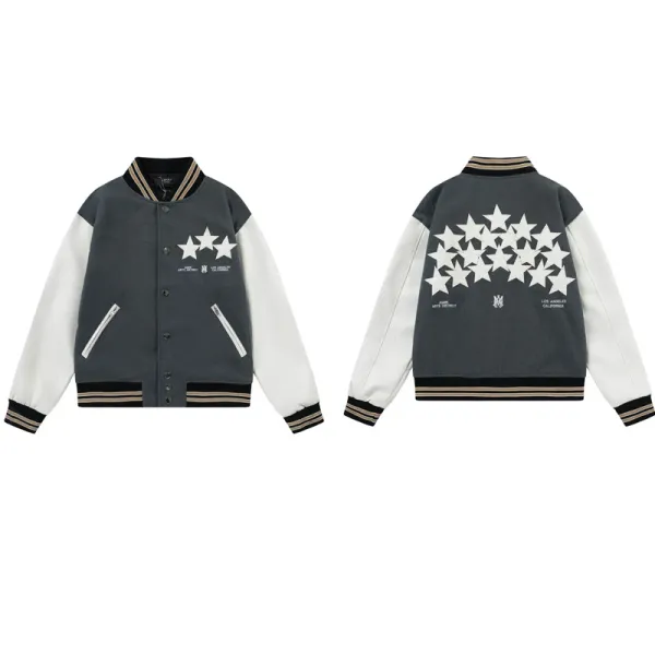 Maison Margiela x Unknown Studio Star-Print Varsity Jacket Gray/White - 1