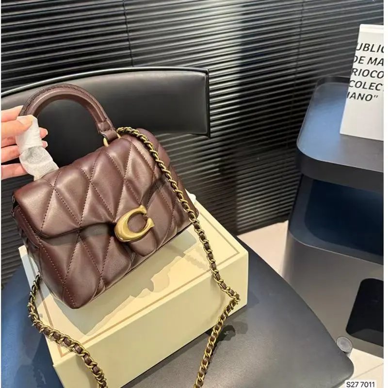 Celine Triomphe Mini White Quilted Leather Chain Shoulder Bag - 8