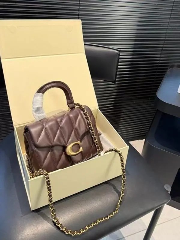Celine Triomphe Mini White Quilted Leather Chain Shoulder Bag - 4