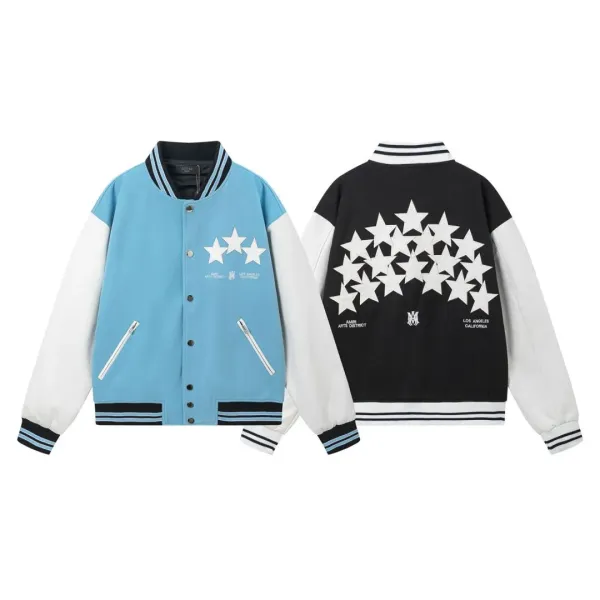 Design Color-Block Varsity Jacket Black and White - 15