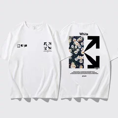 Off White Floral Arrow Tee White