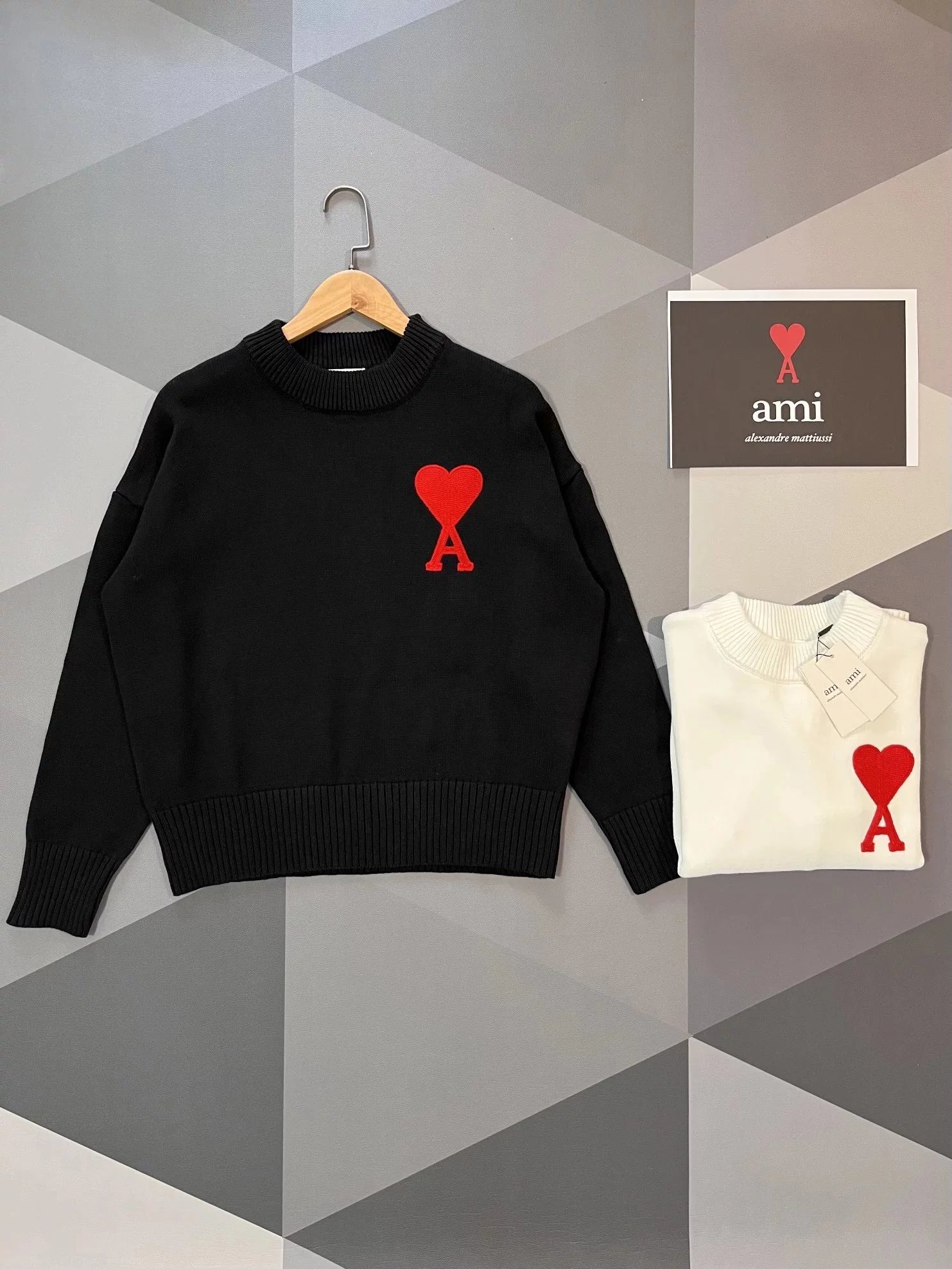 AMI Heart Embroidered Sweater