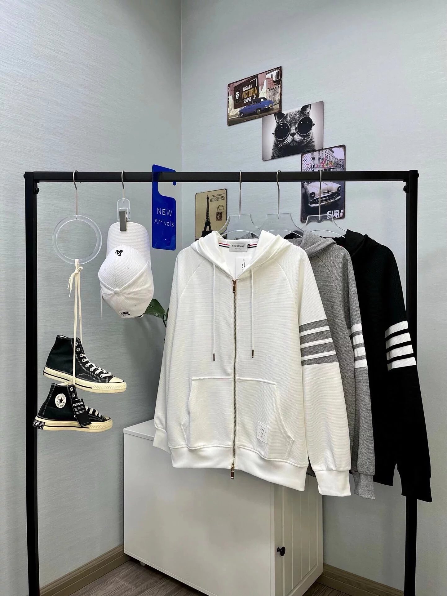 Thom Browne Waffle Hoodie Cardigan