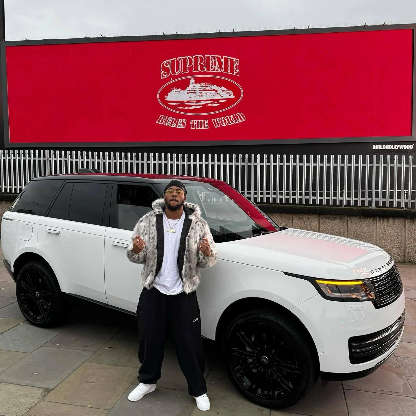 富二代美式街头hiphop嘻哈豹纹仿皮草长毛茸茸连帽夹克棉衣外套潮