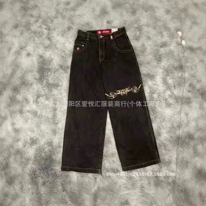 刺绣嘻哈图案男式牛仔裤 5