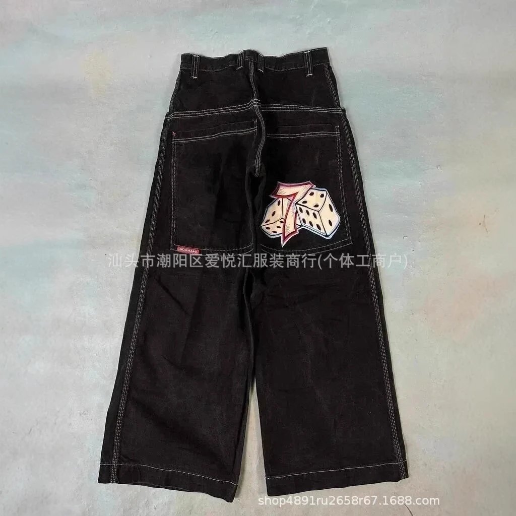 刺绣嘻哈图案男式牛仔裤 4