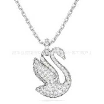施家对版恶魔之眼项链施华洛灵动流苏天鹅跳动的心锁骨链吊坠女 3