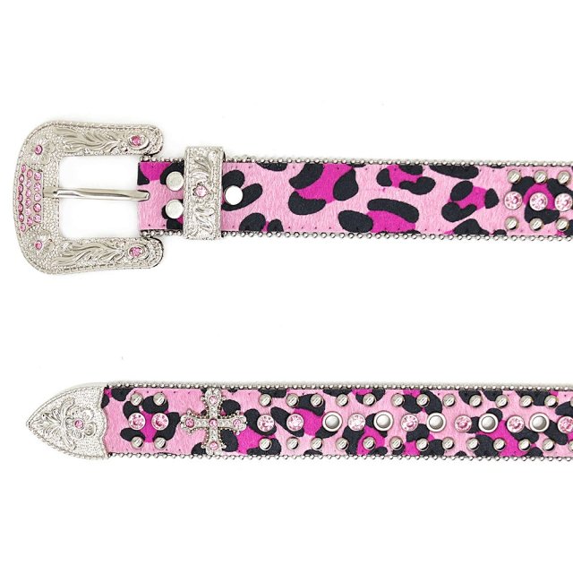 Full Rhinestone Y2K Leopard Print PU Leather Belt: seller detail photo 4