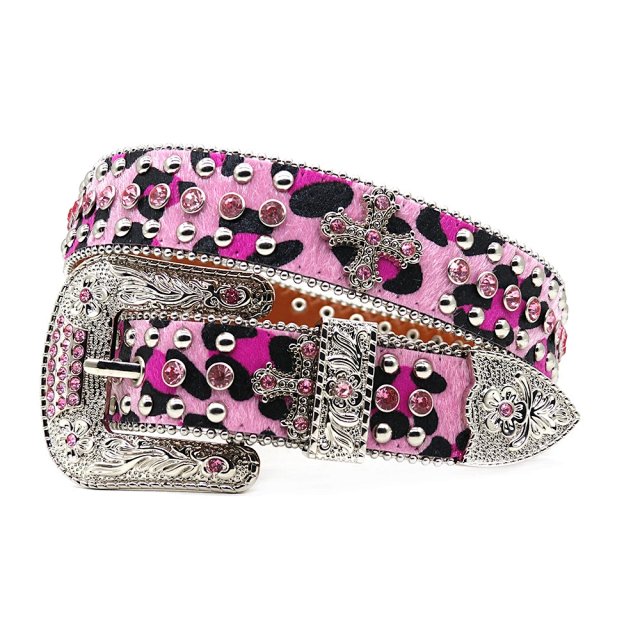 Full Rhinestone Y2K Leopard Print PU Leather Belt: seller detail photo 1