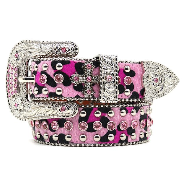 Full Rhinestone Y2K Leopard Print PU Leather Belt: seller detail photo 2