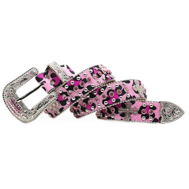 Full Rhinestone Y2K Leopard Print PU Leather Belt: seller detail photo 3