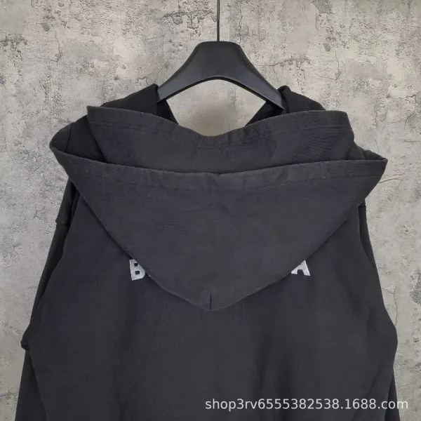 Balenciaga Zip-Up Hoodie Black - 9