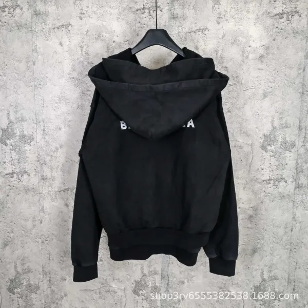 Balenciaga Zip-Up Hoodie Black - 4
