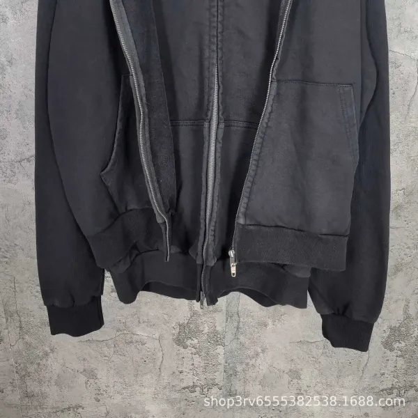 Balenciaga Zip-Up Hoodie Black - 8