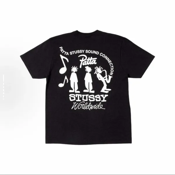 Patta x Stussy Sound Connection Black T-Shirt - 1