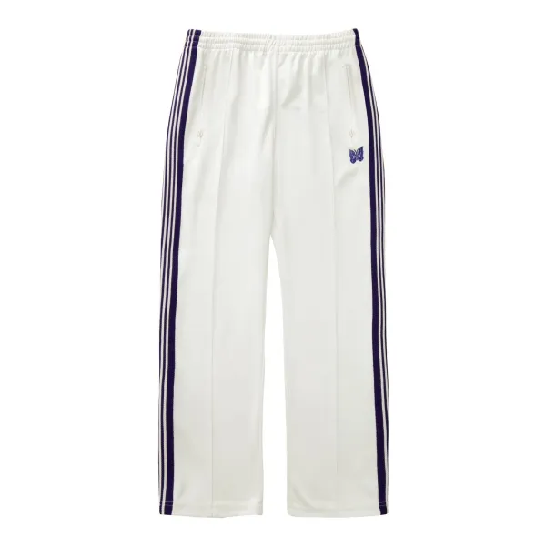 Adidas Originals Track Pants White with Purple Stripes - 1