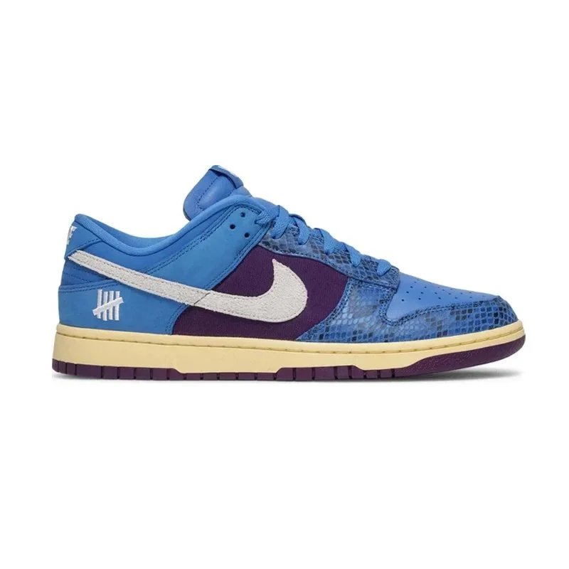 Nike x Undefeated Dunk Low Blue Purple Snake Print Sneakers