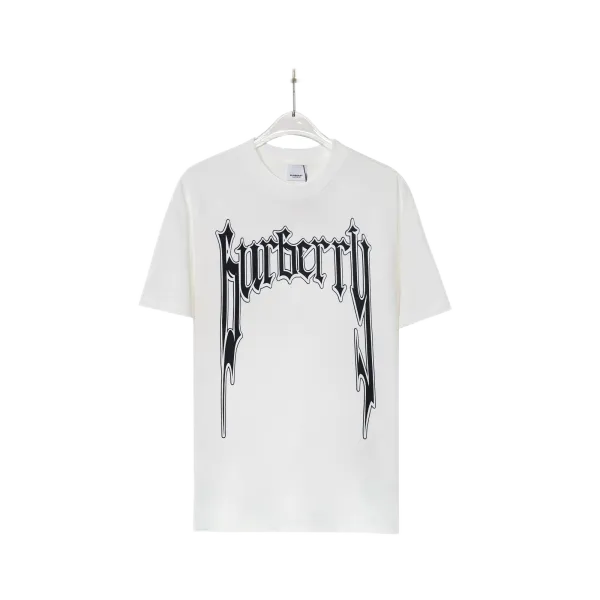 Burberry Check-Sleeve Cotton T-Shirt White - 3