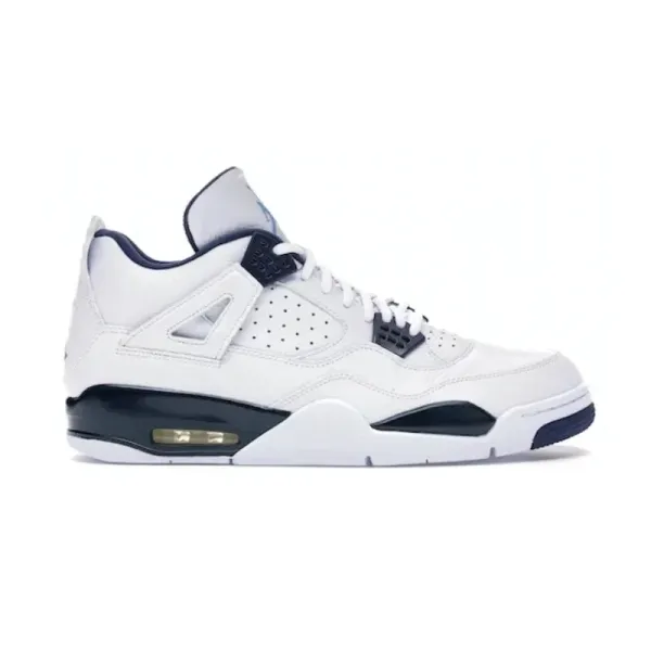 Air Jordan 4 Retro White/Navy Sneakers - 1