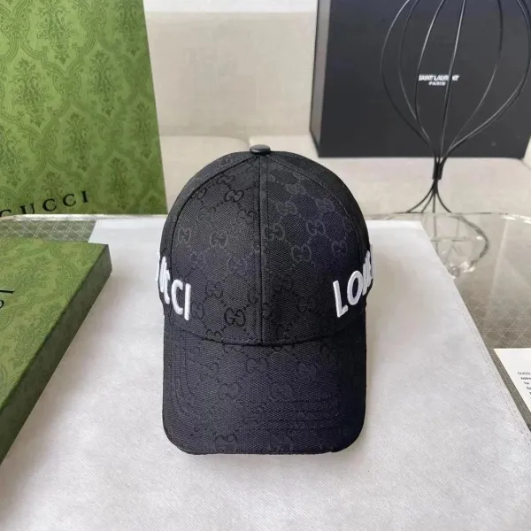 Gucci GG Monogram Baseball Cap Black - 1