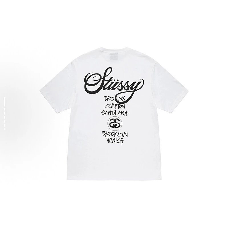 Stüssy City List Graphic T-Shirt White