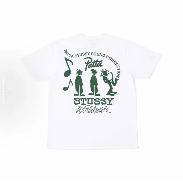 Stussy x Patta Sound Connection Graphic T-Shirt White - 1