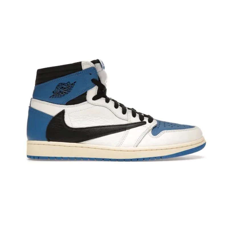 Nike x Travis Scott Air Jordan 1 High OG 'Cactus Jack' Blue White Black Sneakers