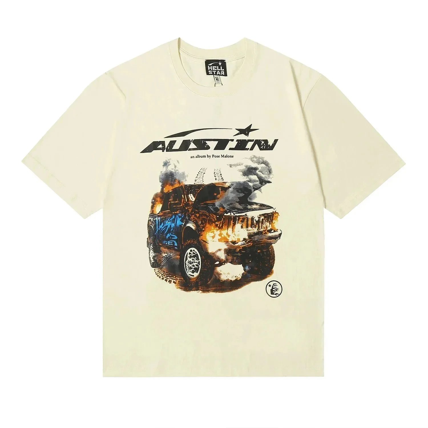 Hell Star Austin Album Tee Beige T-Shirt - 1