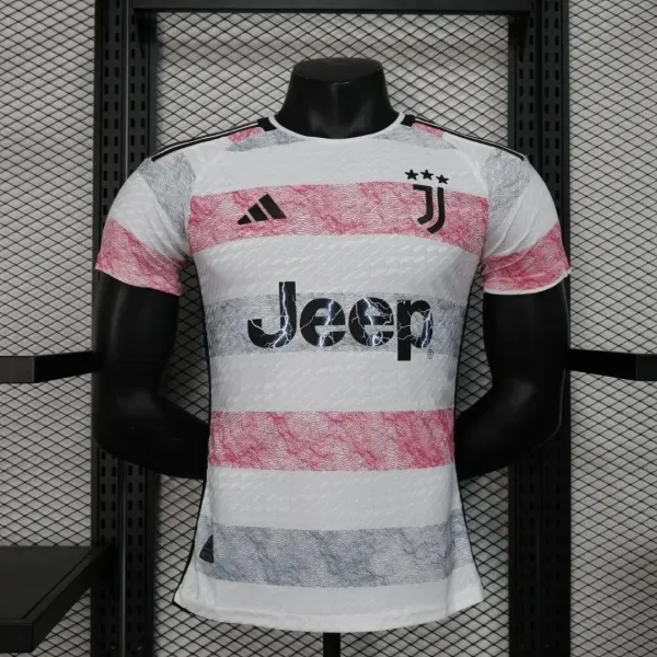 Adidas Juventus 2023-24 Third Jersey White Pink Gray Sports T-Shirt - 1