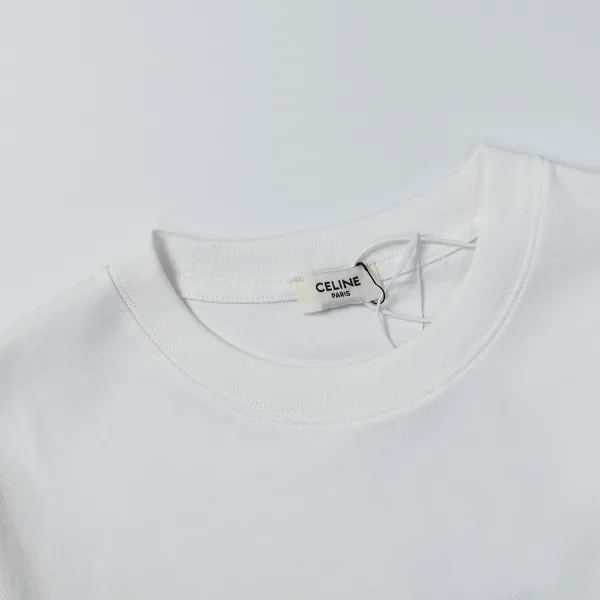 Celine Logo Print Light Blue T-Shirt - 19