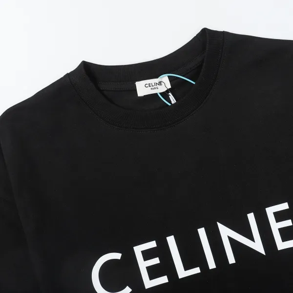 Celine Logo Print Light Blue T-Shirt - 21