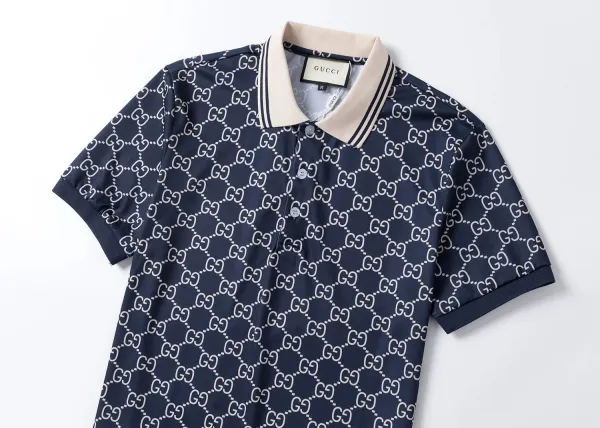Gucci GG Monogram Navy Blue Polo and Shorts Set - 10