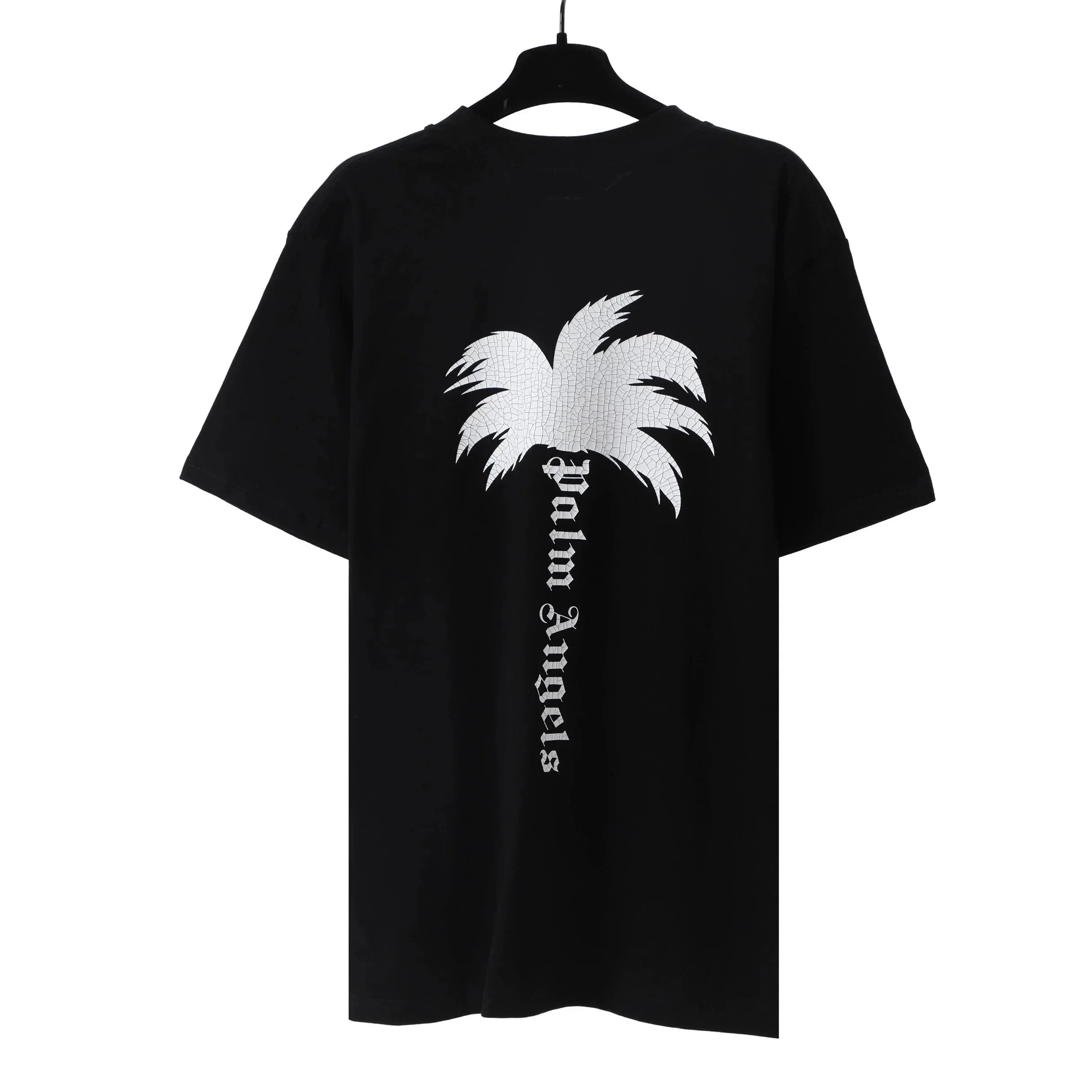 Palm Angels Palm Tree Cracked Print Black T-Shirt - 1