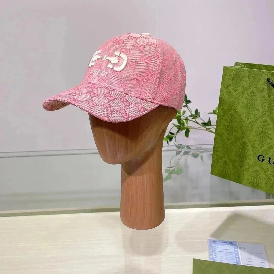 Gucci GG Monogram Pink Baseball Cap - 1