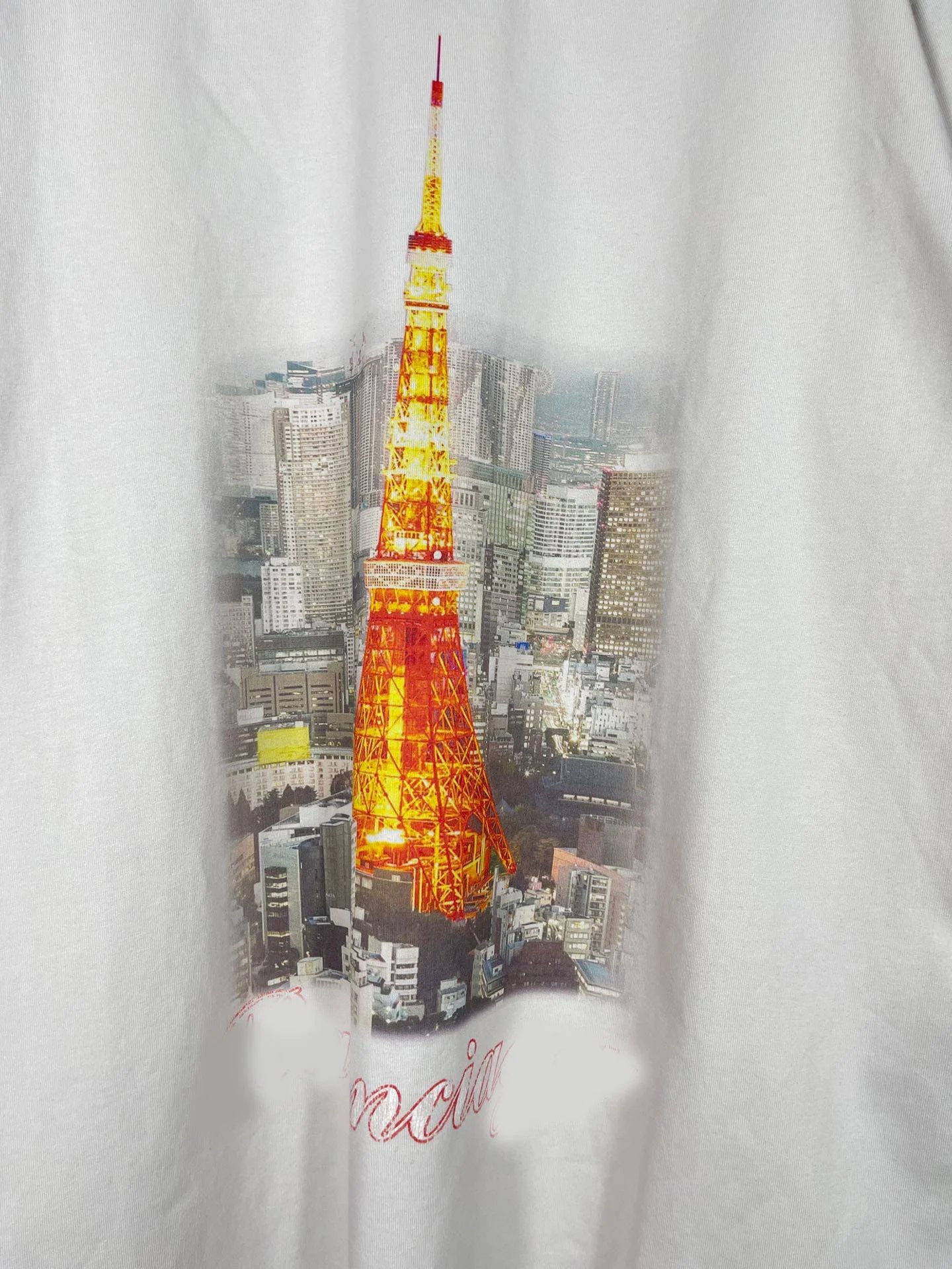 Gallery Dept. Tokyo Tower Graphic Print White Oversized T-Shirt - 9