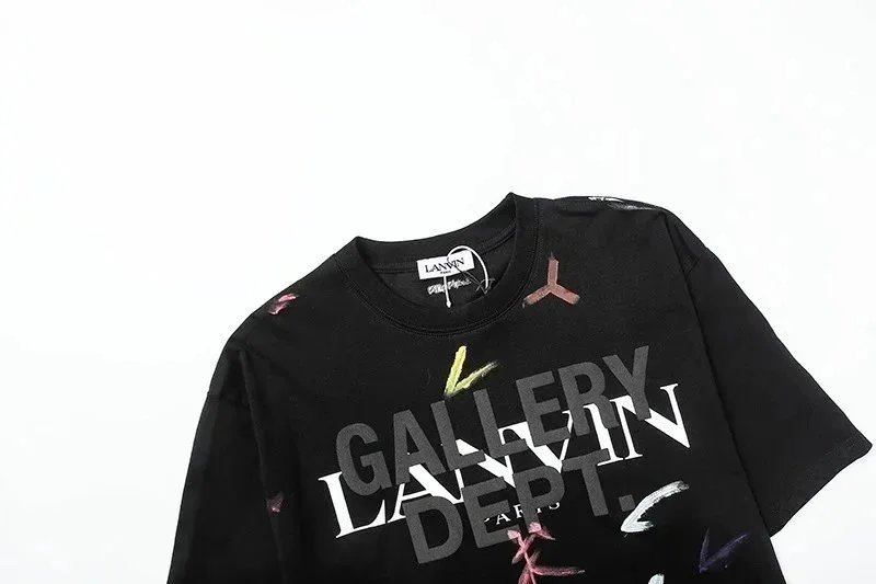 Lanvin Floral-Print Logo Black T-Shirt - 6