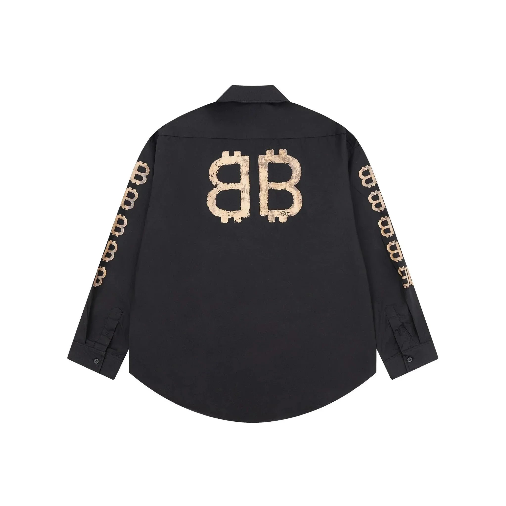 Balenciaga BB Bitcoin Print Oversized Shirt Black