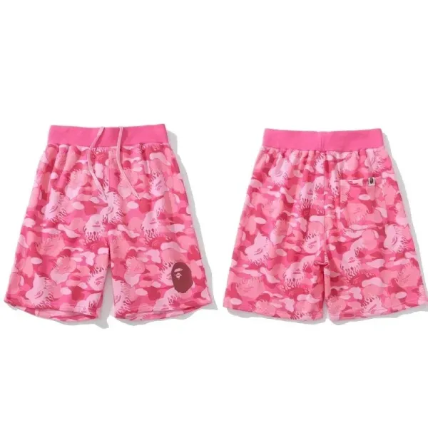 A Bathing Ape Pink Camo Print Shorts - 1
