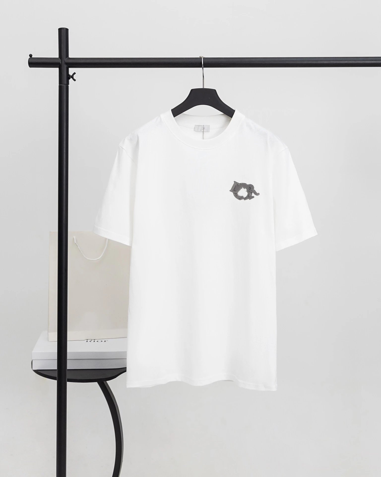 Dior Oblique Elephant Embroidered White T-Shirt - 1