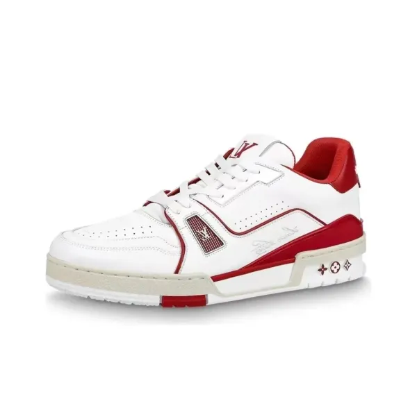 Louis Vuitton Trainer White and Red Sneakers - 1
