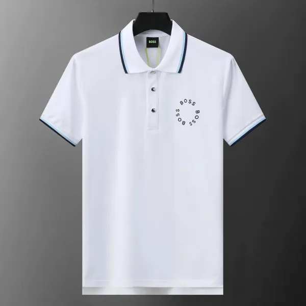 Hugo Boss Logo Circle Polo Shirt White - 1