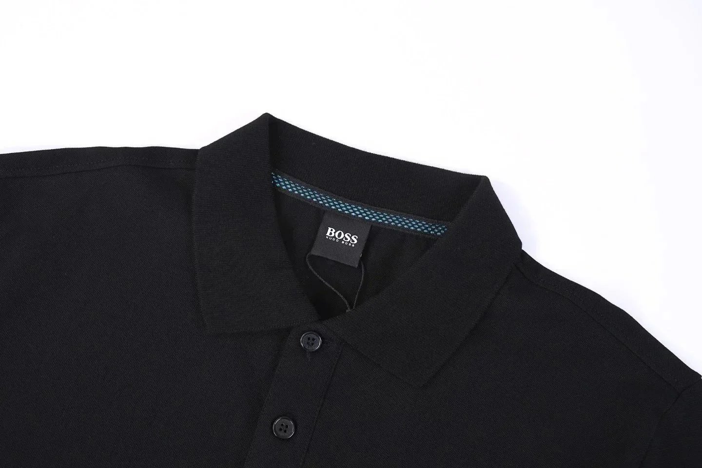 BOSS Logo Stripe Black Polo Shirt - 4
