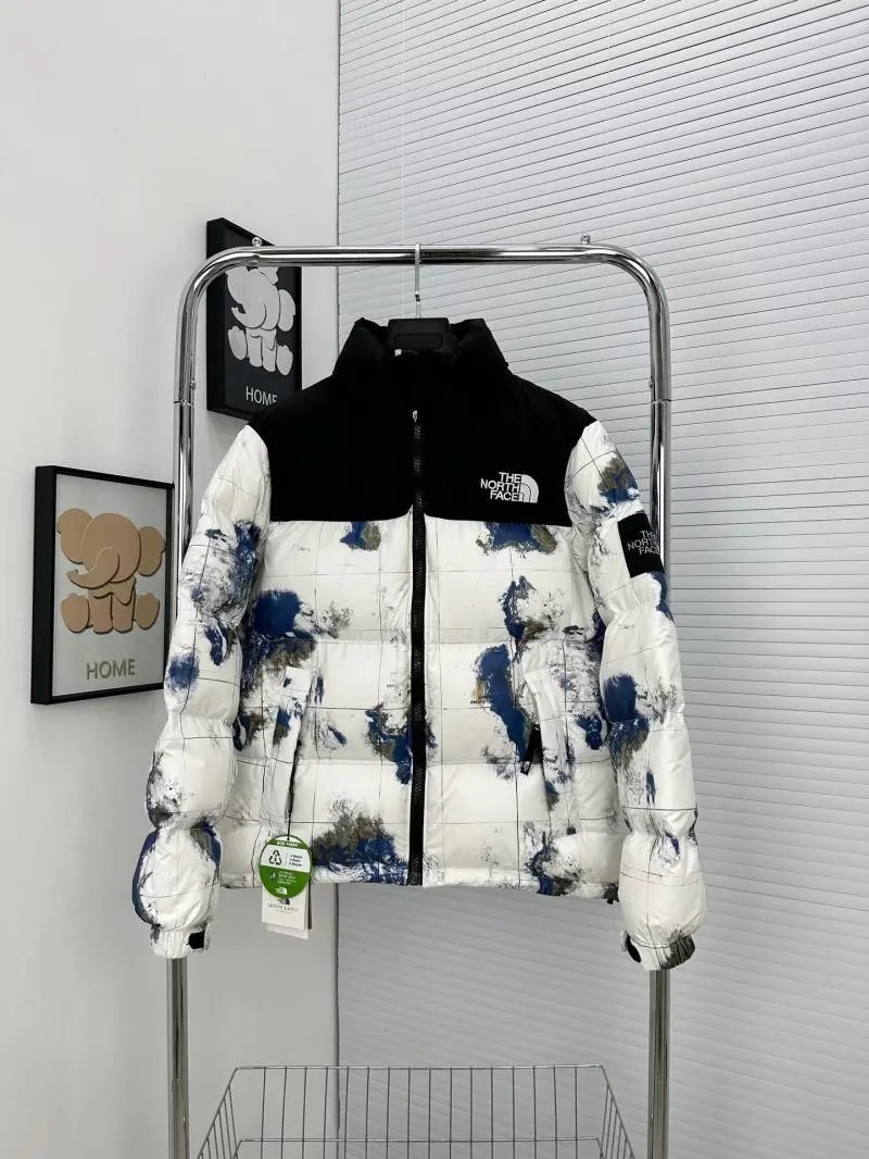 The North Face Urban Exploration Down Jacket White Blue Abstract Print Down-Jacket