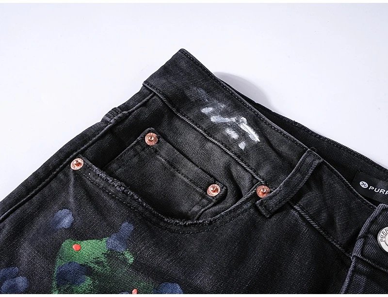 Purple x Bionic Crinkled Wash Denim Jeans - 26